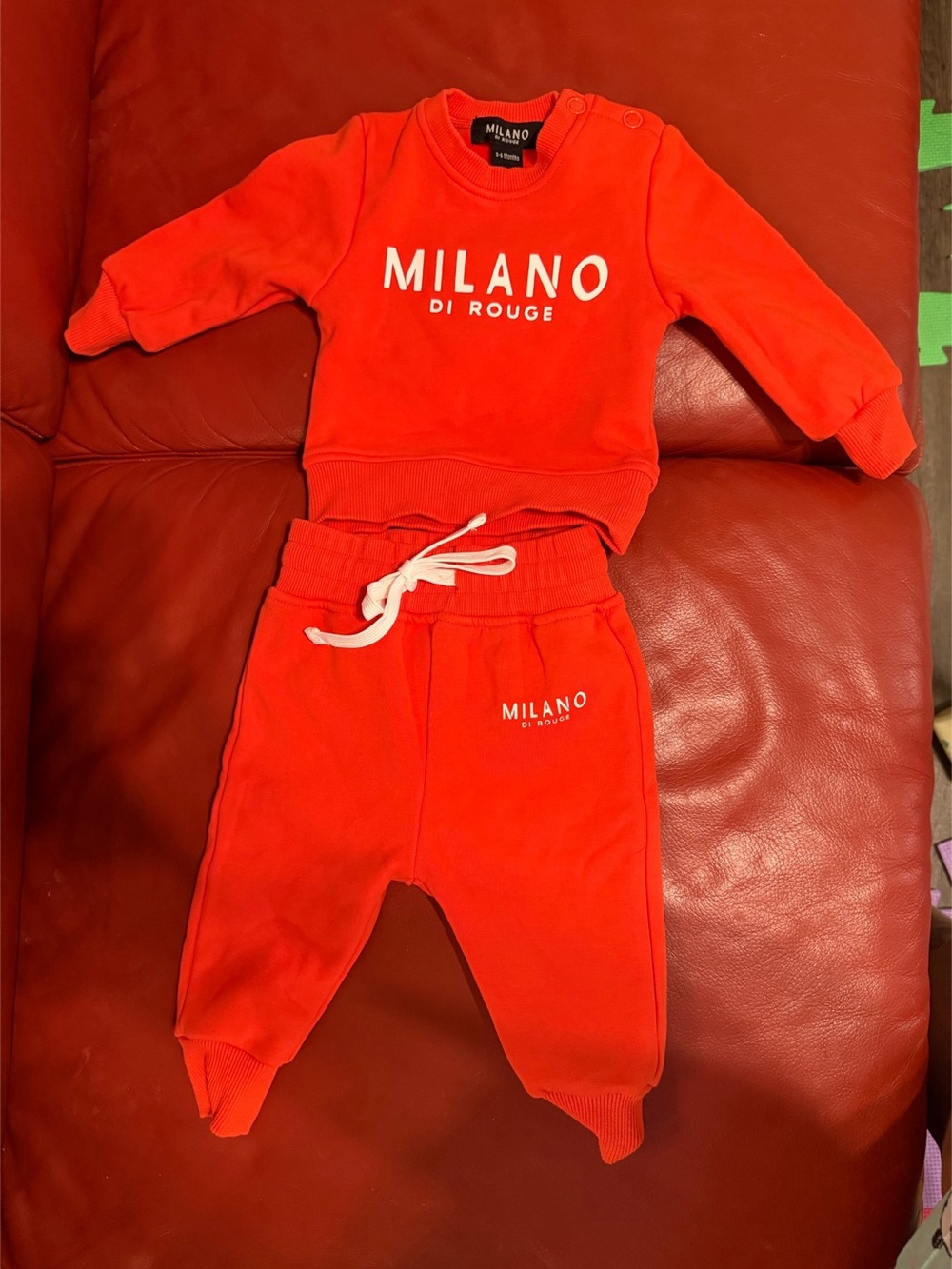 MILANO Kids Red Sweatshirt & Jogger Set Like New